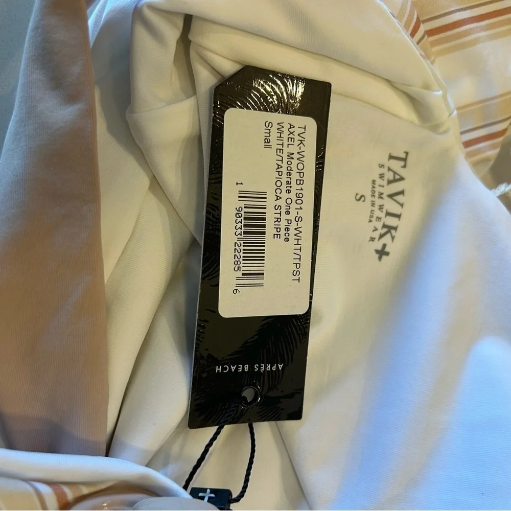 Anthropologie x Tavik Swim AXEL White and Tapioca One Piece, size small